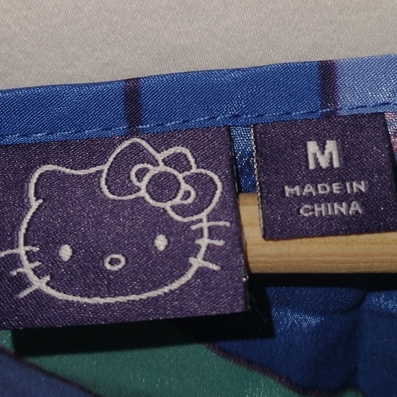 Hello Kitty Blue and Green Geometric Pattern Dress Size Medium - Picture 3 of 4